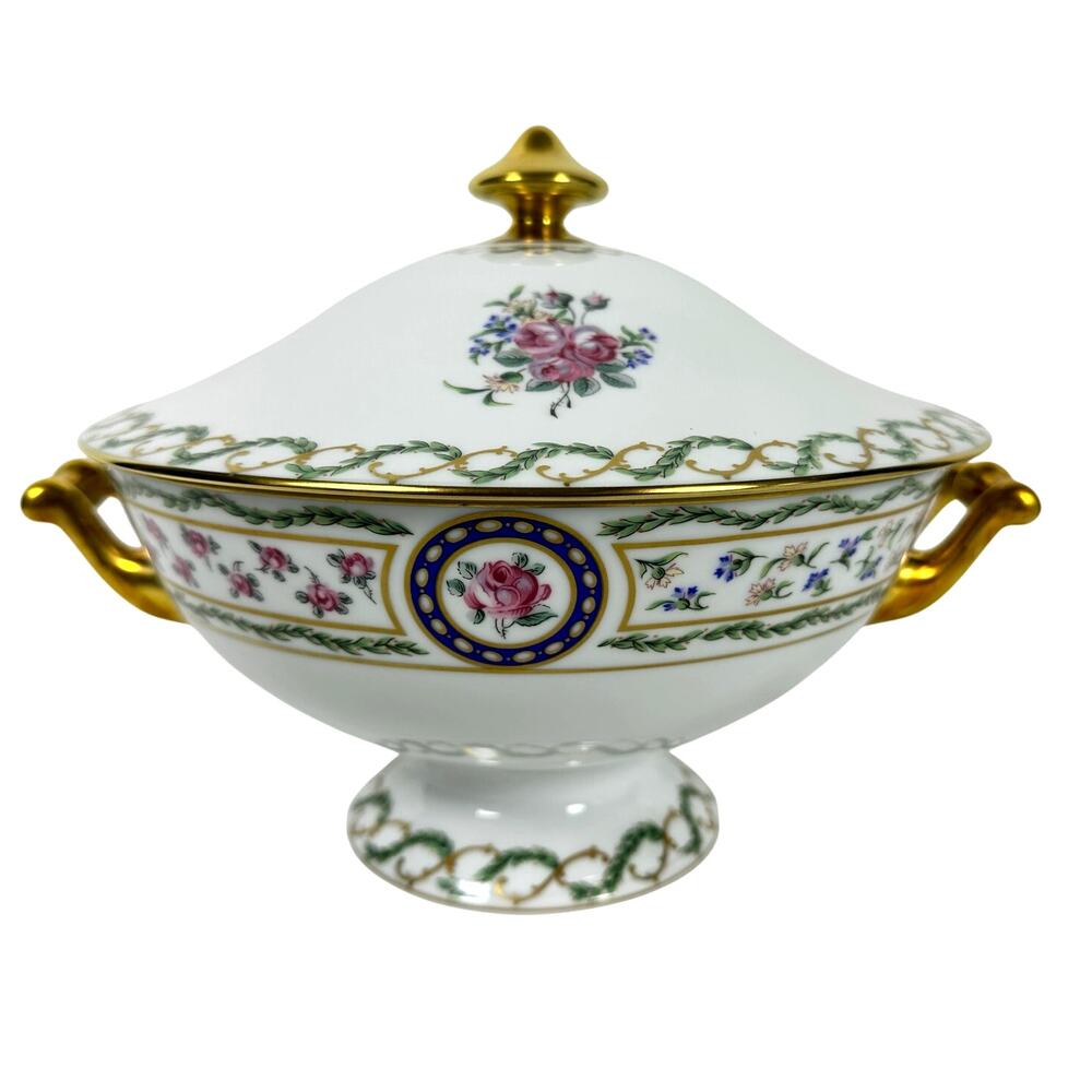 Haviland Limoges "Louveciennes" Round Soup Tureen 9.25" France-Pristine Mint!